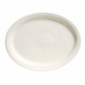 Tuxton China Nevada 9.5 in. Narrow Rim Platter - White Porcelain - 2 Dozen TNR-012